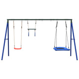 Outdoor Swing Set with Swing, Trapeze, Nest Swing 3283630