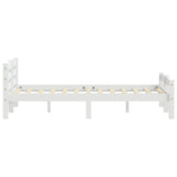 Bed Frame White Solid pinewood, plywood 160x200 cm Durable 322072