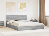 Storage Bed Grey Sonoma 150 x 200 cm Engineered Wood 3411199
