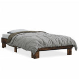 Bed Frame without Mattress Smoked Oak 75x190 cm Small Single 845879