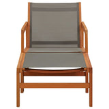 Garden Chair Grey Solid eucalyptus wood and textilene Medium 48698