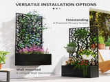 Garden Bed with Privacy Screen, Wall Mounted or Freestanding Raised Planter for Climbing Plants, T3398P325282