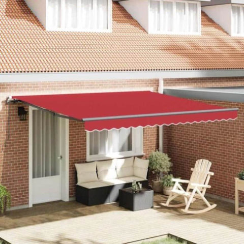 Retractable Awning Manual Red 400 x 350 cm Fabric 3330827