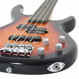 Electric Bass Guitar for Beginner with Bag Brown and Black 4/4 46" 70183