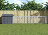 Chicken Cage with Run Anthracite 117x405x123 cm Galvanised Steel 3189069