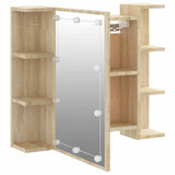 Mirror Cabinet with LED Sonoma Oak 70x16.5x60 cm 808876