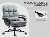 Faux Leather Reclining Office Chair, with Footrest - Grey T3398P344450