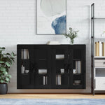 Wall Mounted Cabinets 2 pcs Black Engineered Wood 3197962