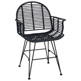 Dining Chair 2 pcs Rattan and Iron Black 57 x 55 x 85 cm 42011559