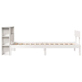 Bookcase Bed without Mattress White 90x190 cm Single Solid Wood Pine 3321787