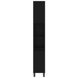 Bathroom Cabinet Black 30x30x190 cm Engineered Wood 831541