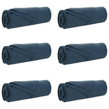 Throw Blankets 6 pcs Navy Blue 280 x 210 cm Fleece 42017147