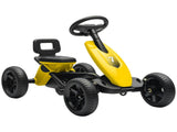 Pedal Go Kart for Kids 2-5 Years, with Silent EVA Wheels, Metal Frame, Yellow T3398P378921