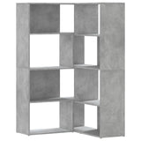 Corner Bookcase 4-Tier Concrete Grey 85x85x140 cm Engineered Wood 3307813
