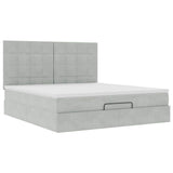 Ottoman Bed with Mattresses Light Grey 160x200cm Velvet 3313481