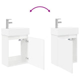 Bathroom Vanity Unit with Tap High Gloss White 889445