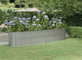 Garden Raised Bed Galvanised Steel 260x40x68 cm Silver 318907