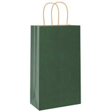 Paper Bags 250 pcs with Handles Green 21x11x36 cm 4101729