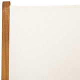 7 Piece Garden Dining Set Cream White Fabric and Solid Wood 3281724