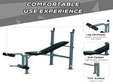 4-Levels Adjustable Weight Bench Fitness Equipment with Barbell Rack-Black T3398P349192