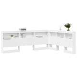 Storage Headboard with Shelf White 140 cm Engineered Wood 3335485