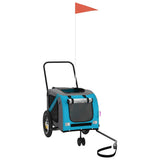 Pet Bike Trailer Blue and Black Oxford Fabric and Iron 93890
