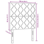 ZNTS LED Headboard Diamond Blocks Design Black 100 cm Velvet 3338510