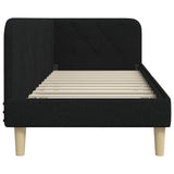 Corner Bed Frame with Headboard Black 80 x 200 cm Fabric 42016555