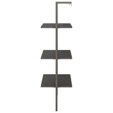 3-Tier Leaning Shelf Black 64x35x120.5 cm 336381
