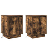 Bedside Cabinet with 2 pcs Smoked Oak 39 x 34.5 x 50 cm 869603