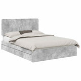 Storage Bed Concrete Grey 150 x 200 cm Engineered Wood 3412675
