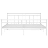 Bed Frame without Mattress White Metal 180x200 cm Super King 325046