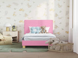 Toddler Bed Frame with Headboard Pink 70 x 140 cm Fabric 42010982