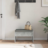 Hall Bench with Cushion Concrete Grey 63 x 38 x 40 cm 891547