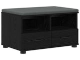 Hall Bench Black Oak 60 x 38 x 46 cm Engineered Wood and Fabric 891449
