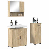 Bathroom Furniture Set 3 pcs Sonoma Oak Engineered wood & Metal 3392955