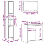 ZNTS 3 Piece Bathroom Furniture Set Artisan Oak Engineered Wood 3328566