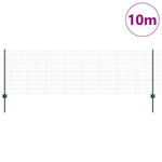 Fence with Posts Green 0.8 x 10 m Steel 3335974