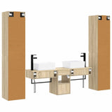 Bathroom Furniture Set 5 pcs Sonoma Oak 33 x 34.5 x 160 cm 3406015