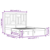 Bed Frame White Solid pine wood 140x200 cm Durable Bed Frame 3104544
