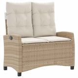 2 Piece Garden Dining Set with Cushions Beige Poly Rattan 3277415