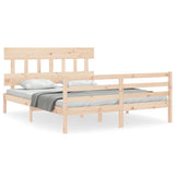 Bed Frame without Mattress King Size Solid Wood 3195161