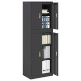 Storage Cabinet 2 pcs Black 60 x 40 x 175 cm Steel Lockable 3438753