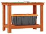 Work Bench with Shelf Wax Brown 80 x 50 x 80 cm Solid Pine Wood 870298