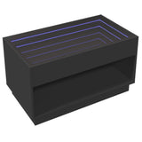 ZNTS Coffee Table with Infinity LED Black 90x50x50 cm 847666