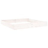 Sandbox with Seats White Square Solid Wood Pine 825038