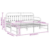 Daybed Frame Black 80 x 200 cm Powder-Coated Steel 42002636
