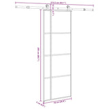 Sliding Door with Hardware Set 76x205 cm ESG Glass&Aluminium 3332911