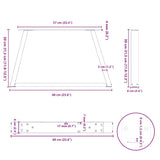Coffee Table Legs V-Shape 2 pcs Natural Steel 60x cm Steel 4012535