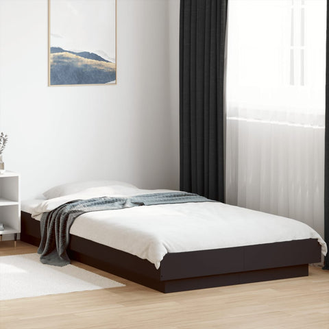 Bed Frame with LED Lights without Mattress Black 100x200cm 3281113